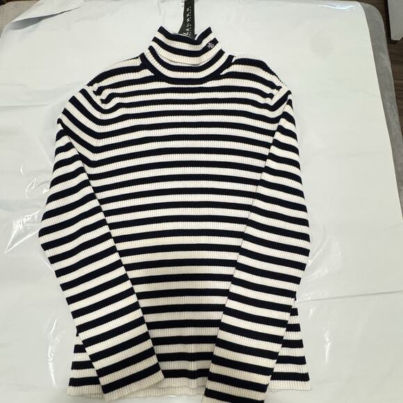 LAUREN RALPH LAUREN New With Tags NAVY STRIPES 100% COTTON SIZE XL - Picture 1 of 8